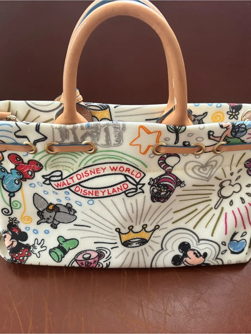 Vintage Authentic Disney Dooney & Bourke Cream Multicolor